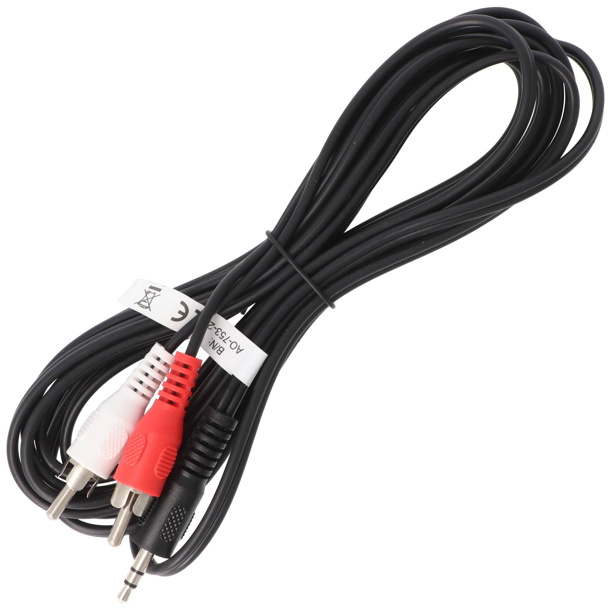 Audio-Video-Kabel 3,0 m 3,5 mm stereo Stecker auf 2 x Cinch-Stecker