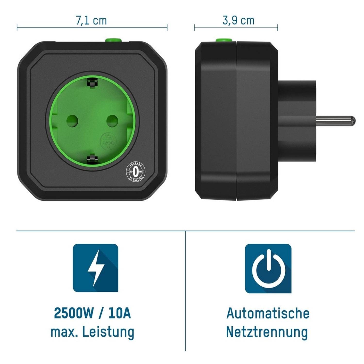 Ansmann Zerowatt AES 1 Timer-Steckdose mit Energiesparfunktion