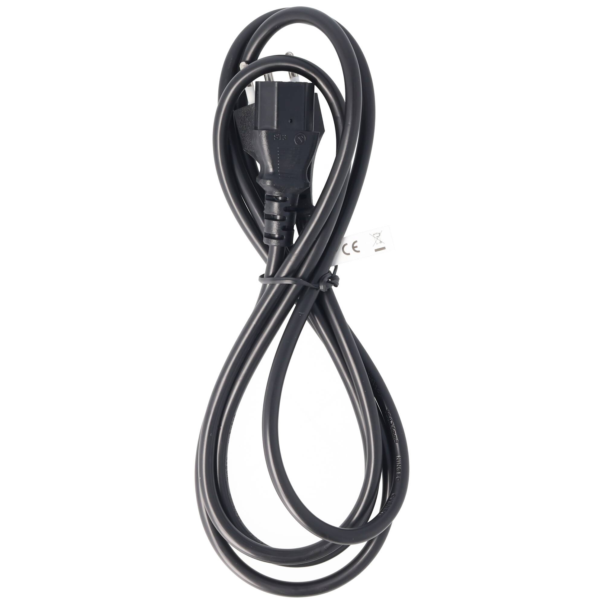 Netzkabel mit Schweiz-Stecker für IEC-Buchse C13, Stromkabel Schweiz mit 3 Pin