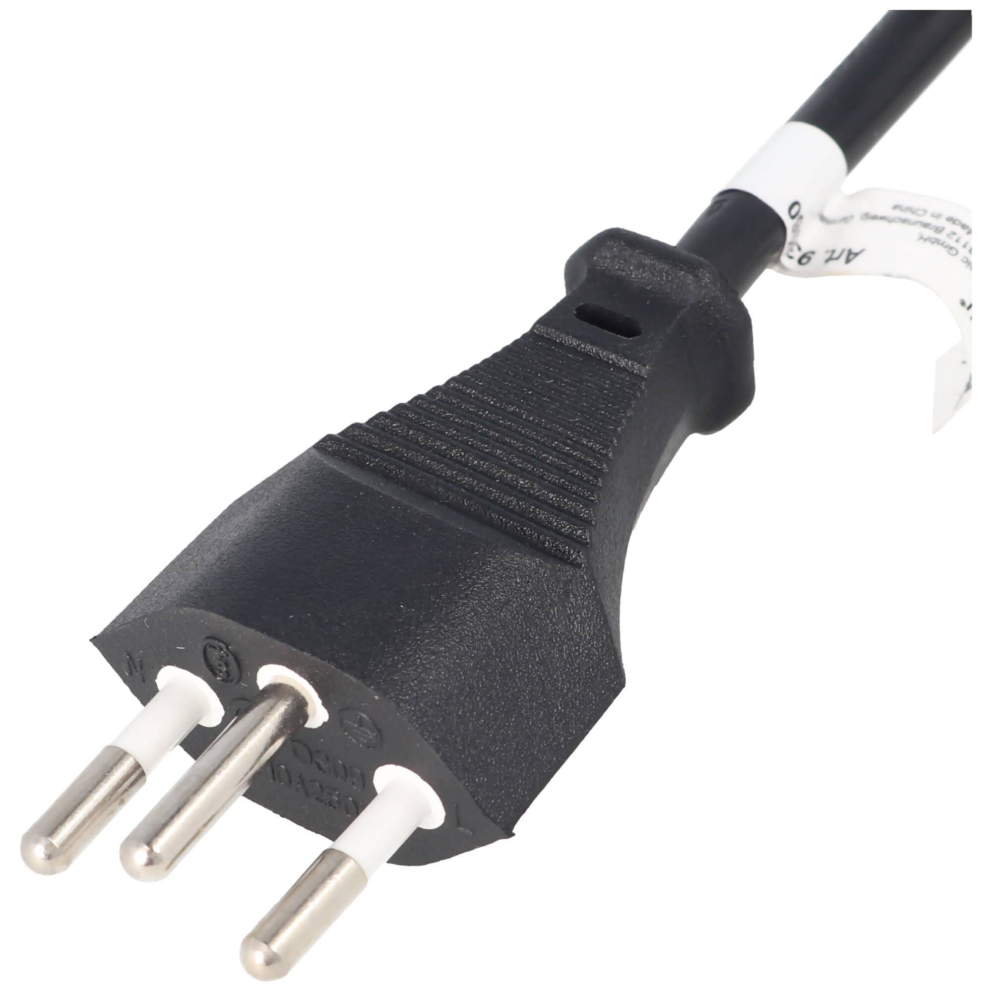 Schweiz Netzkabel Schweiz-Stecker IEC 320 C5, 1,8 Meter