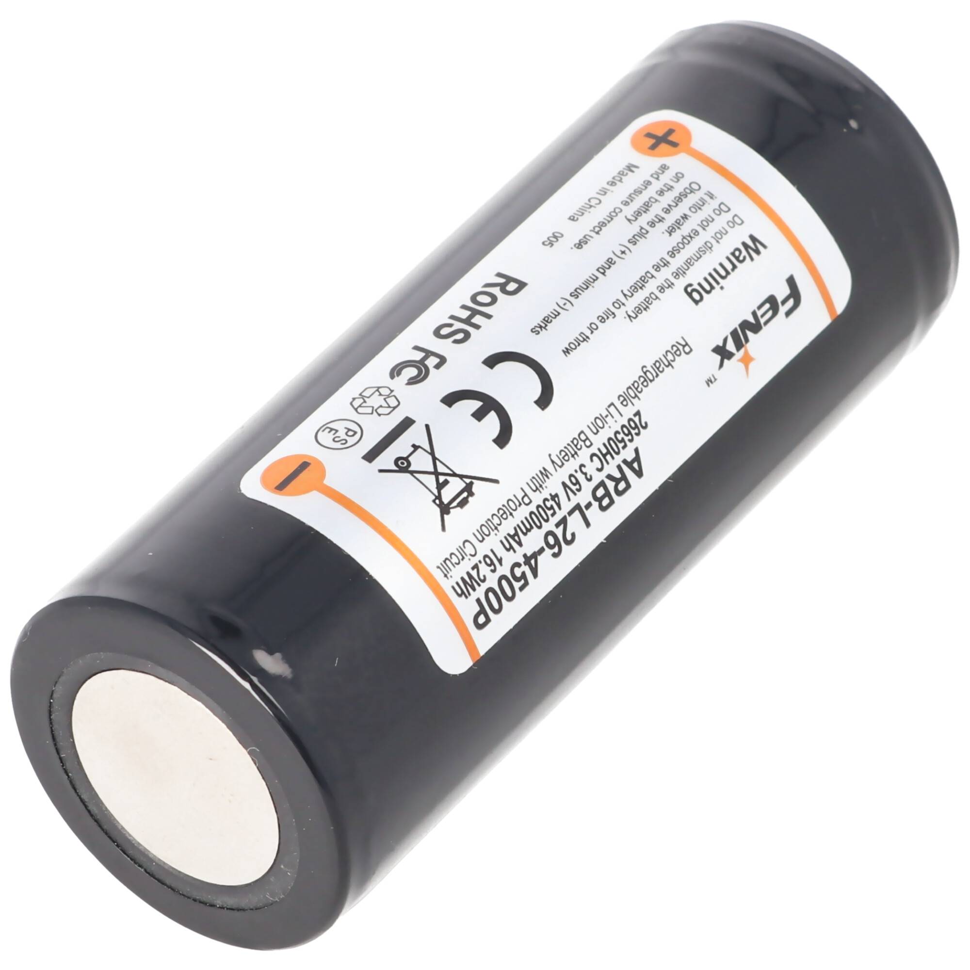 Akku für Fenix PD40R Led-Taschenlampe Fenix ARB-L26-4500P, 26650 Li-Ion Akku geschützt 4500mAh