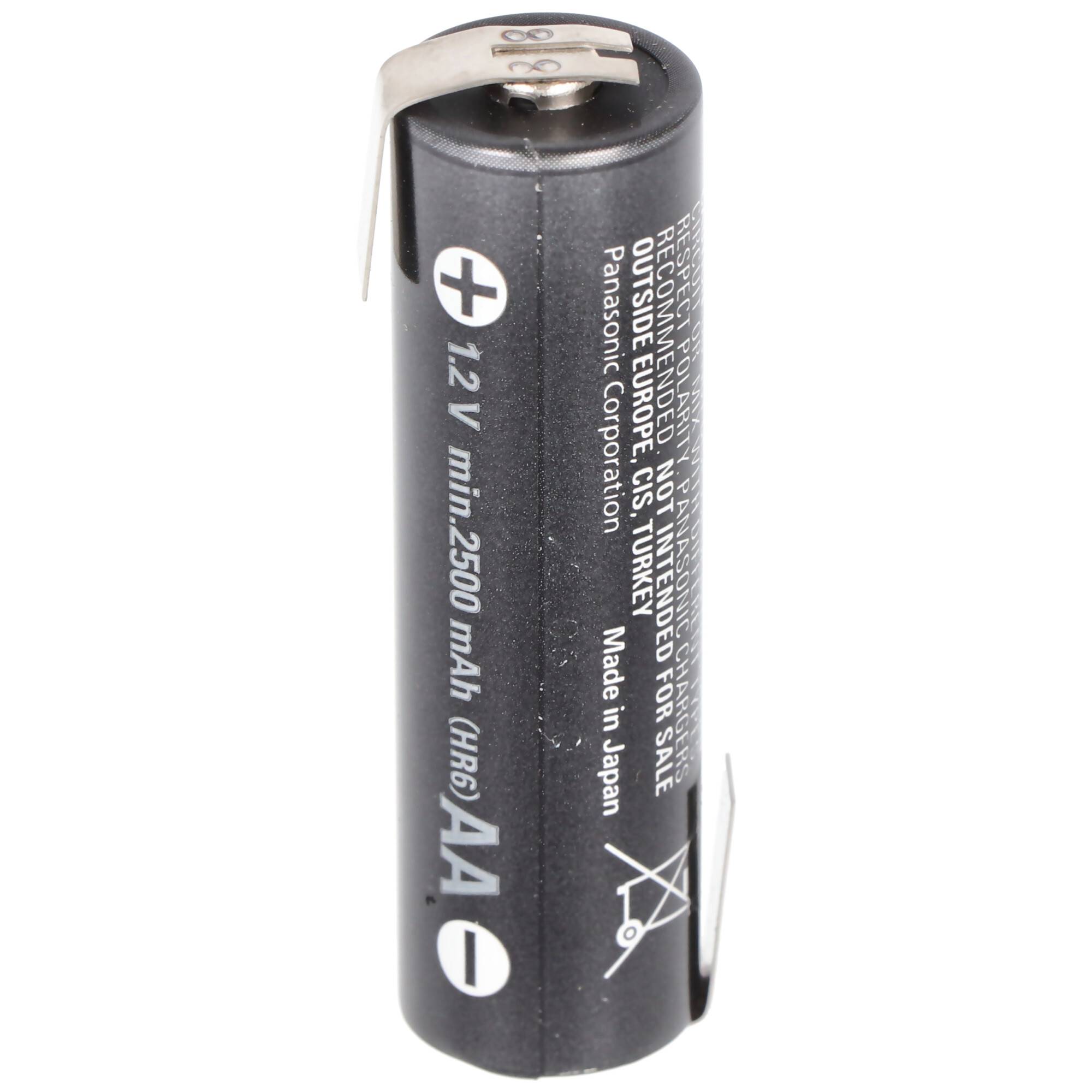 Ready2use AA 2500mAh Akku Mignon AA NiMH mit Lötfahne Z-Form 50,5x14,5mm