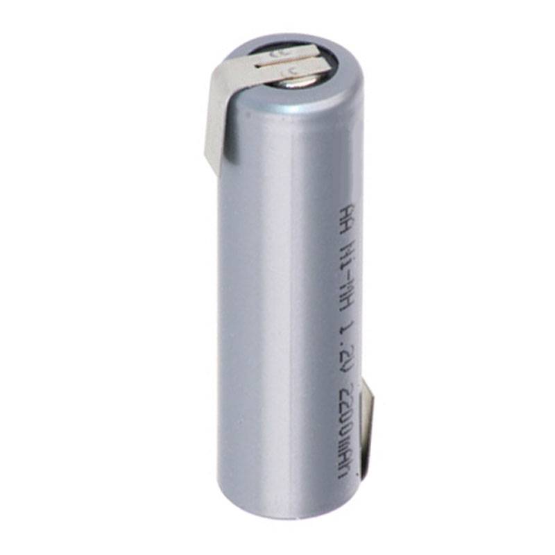 Mignon AA Akku 1,2 Volt 1600mAh Flat Top 49,5 x 14,5mm NiMH Akku mit Lötfahnen in Z-Form
