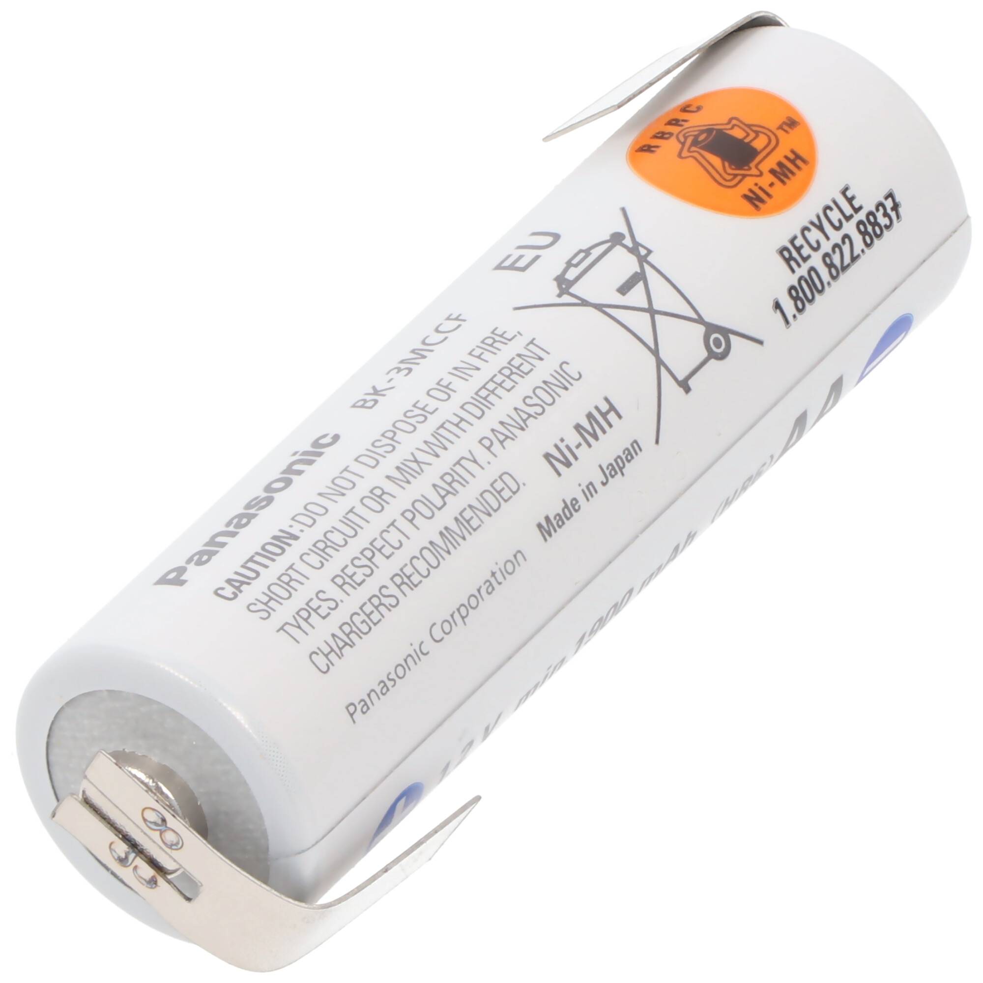 Panasonic eneloop Standard BK-3MCC Mignon AA mit Lötfahne in Z-Form