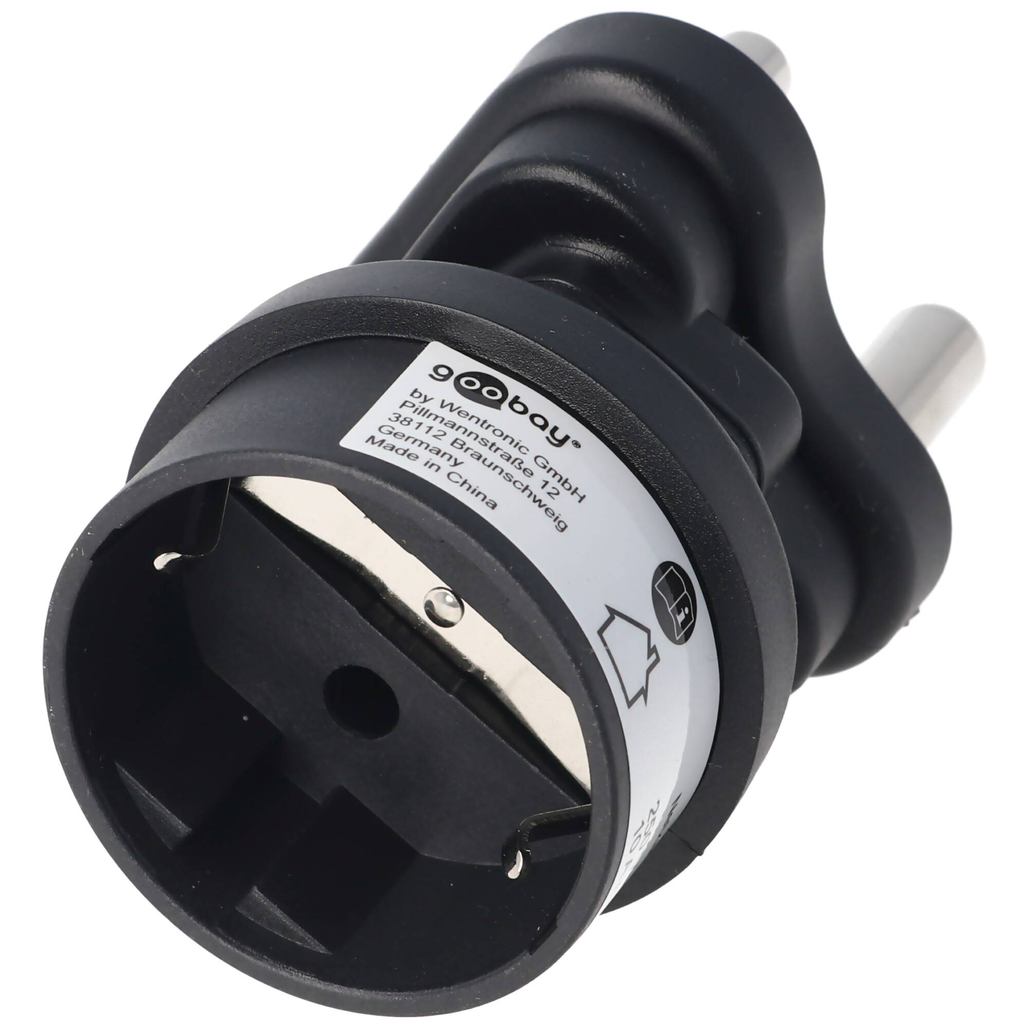 Reisestecker für den Südafrika Stecker, Schutzkontaktbuchse, auch passend für Namibia