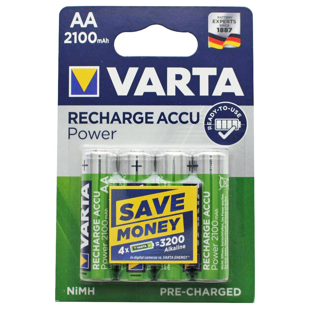 Schnelladegerät, Entladefunktion mit LCD-Display und 4x Varta 2100mAh Mignon AA