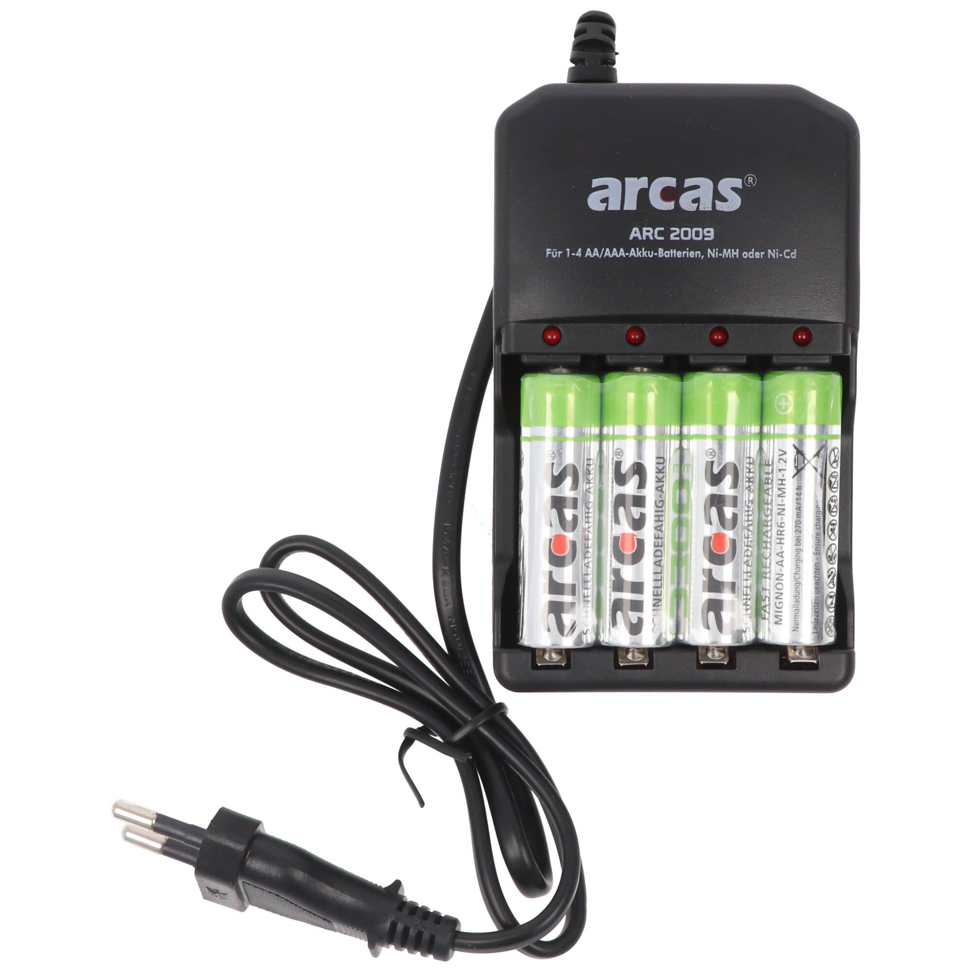 Ladegerät inklusive 4 Mignon AA NiMH Akkus mit 2700mAh zum Sparpreis