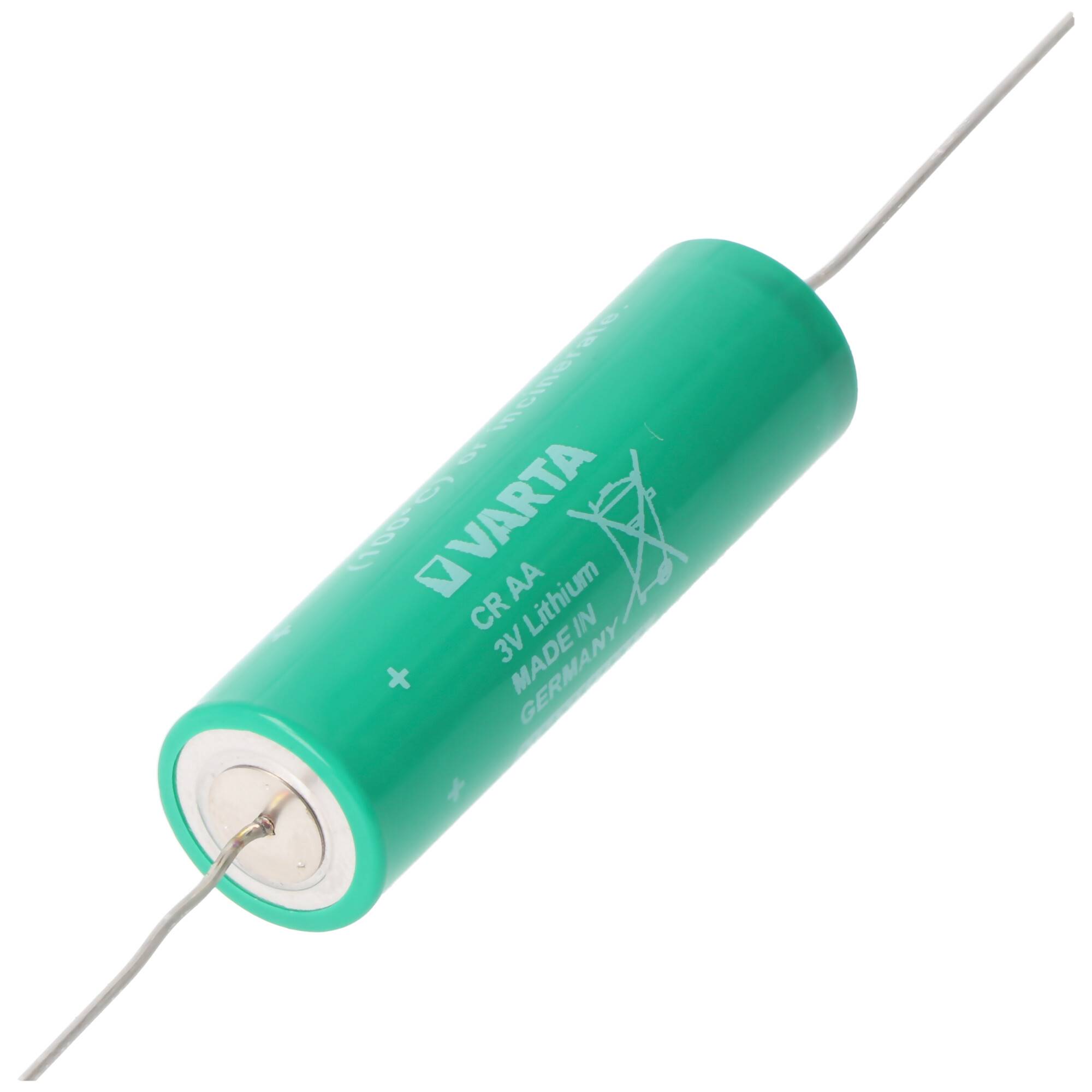 Varta CR AA Lithium Batterie 6117, UL MH 13654 N, Axial Draht