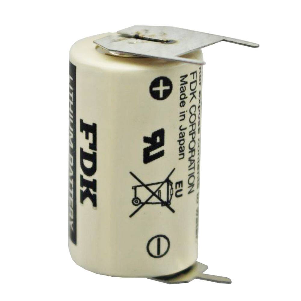 Zylindrischer FDK-Kondensator mit Metallklemmen, beschriftet mit „FDK