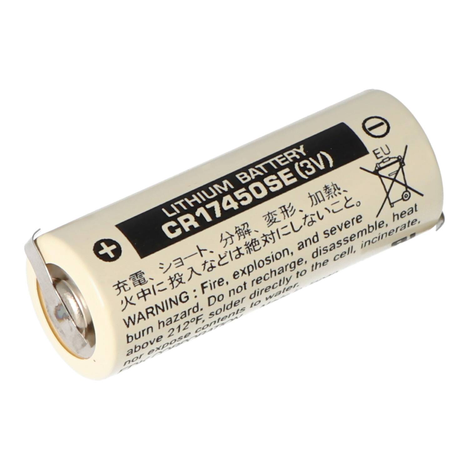 Sanyo Lithium Batterie CR17450SE Size A, mit Lötfahne Z-Form