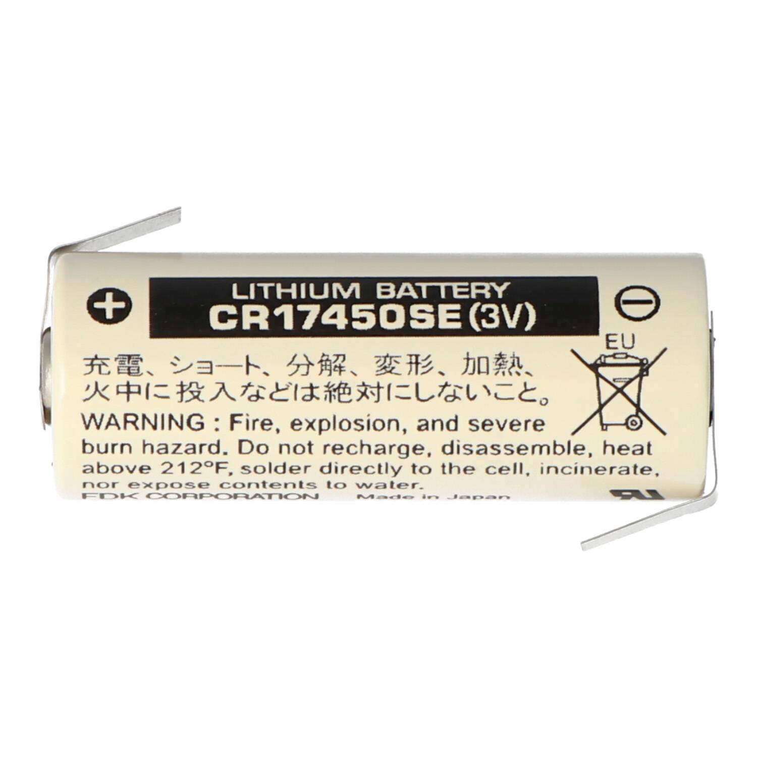 Sanyo Lithium Batterie CR17450SE Size A, mit Lötfahne Z-Form