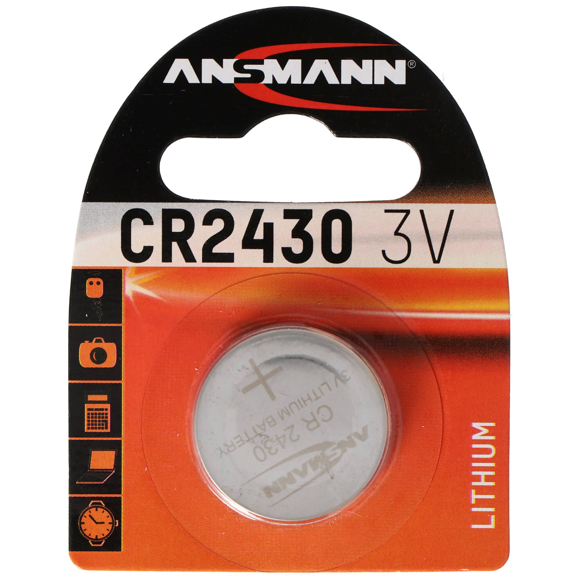 Ansmann CR2430 3 Volt Lithium Batterie 3,0 x 24,5 mm 270mAh