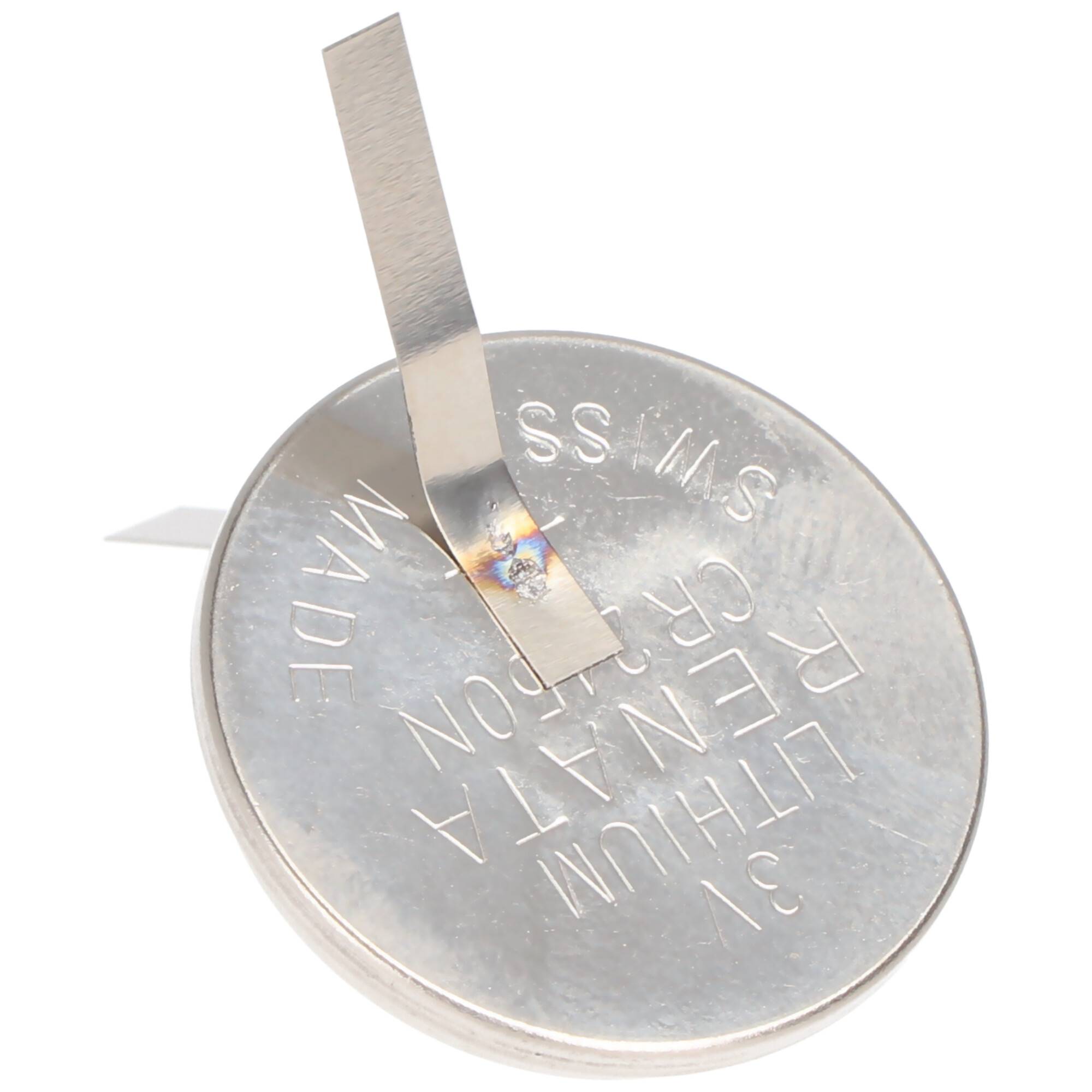 Lithium Batterie CR2450 mit Lötfahnen in U-Form