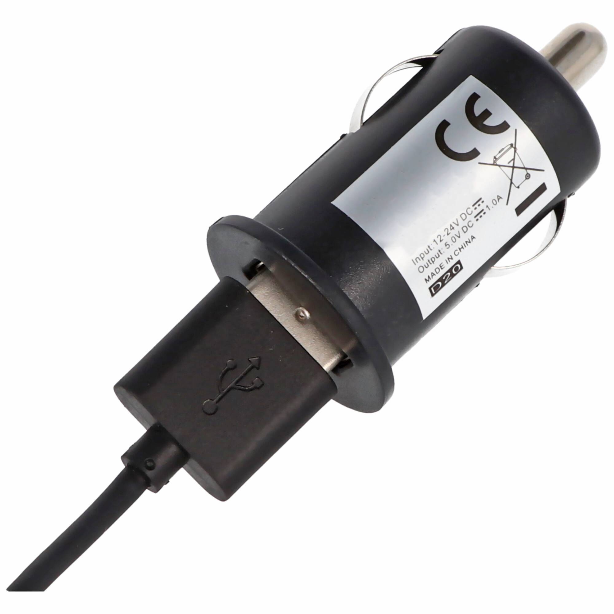 12 Volt USB Auto-Adapter extra kompakt mit USB-Ladebuchse