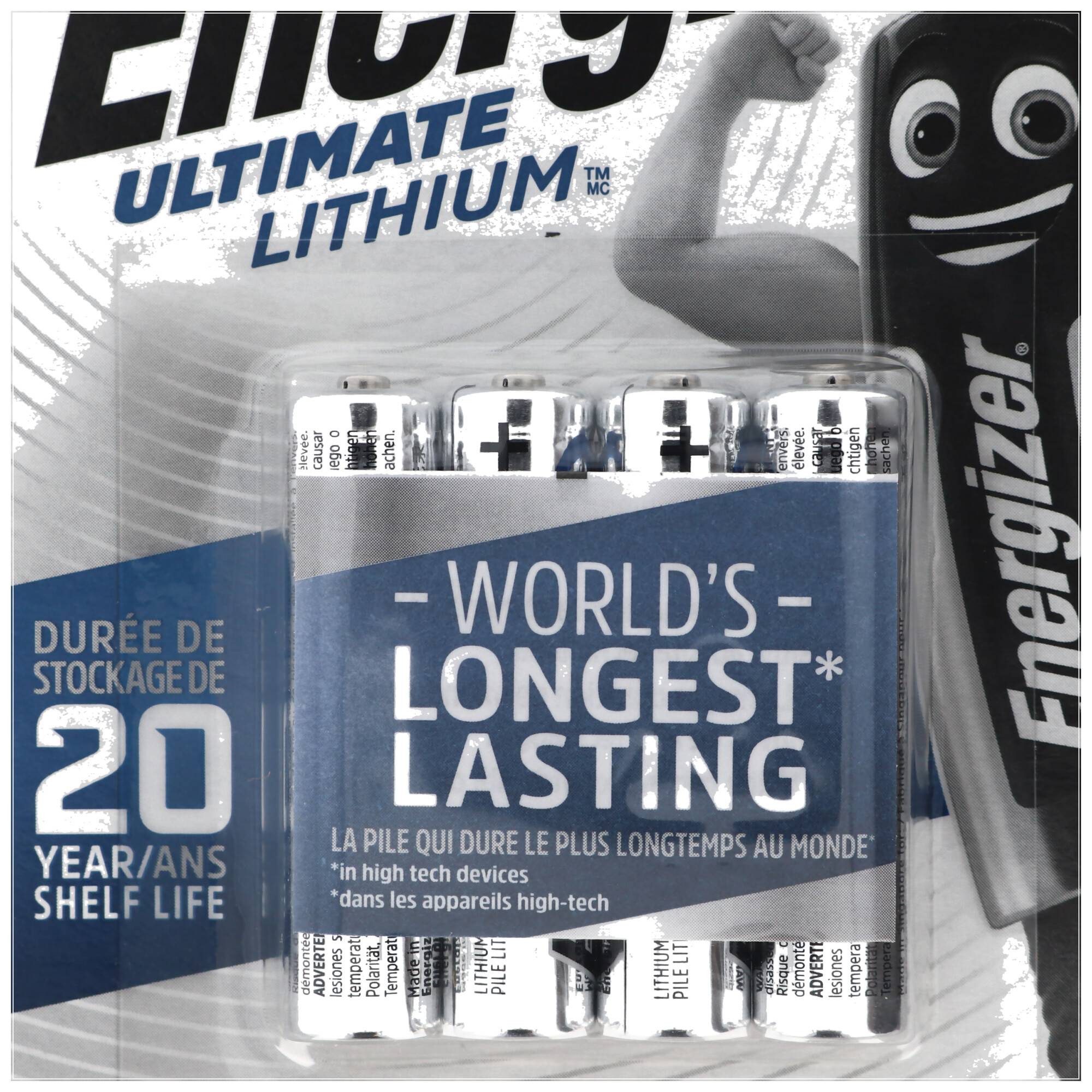 Energizer L92 Lithium Batterie AAA, 1,5 Volt 1260mAh 4er Blister, FR03