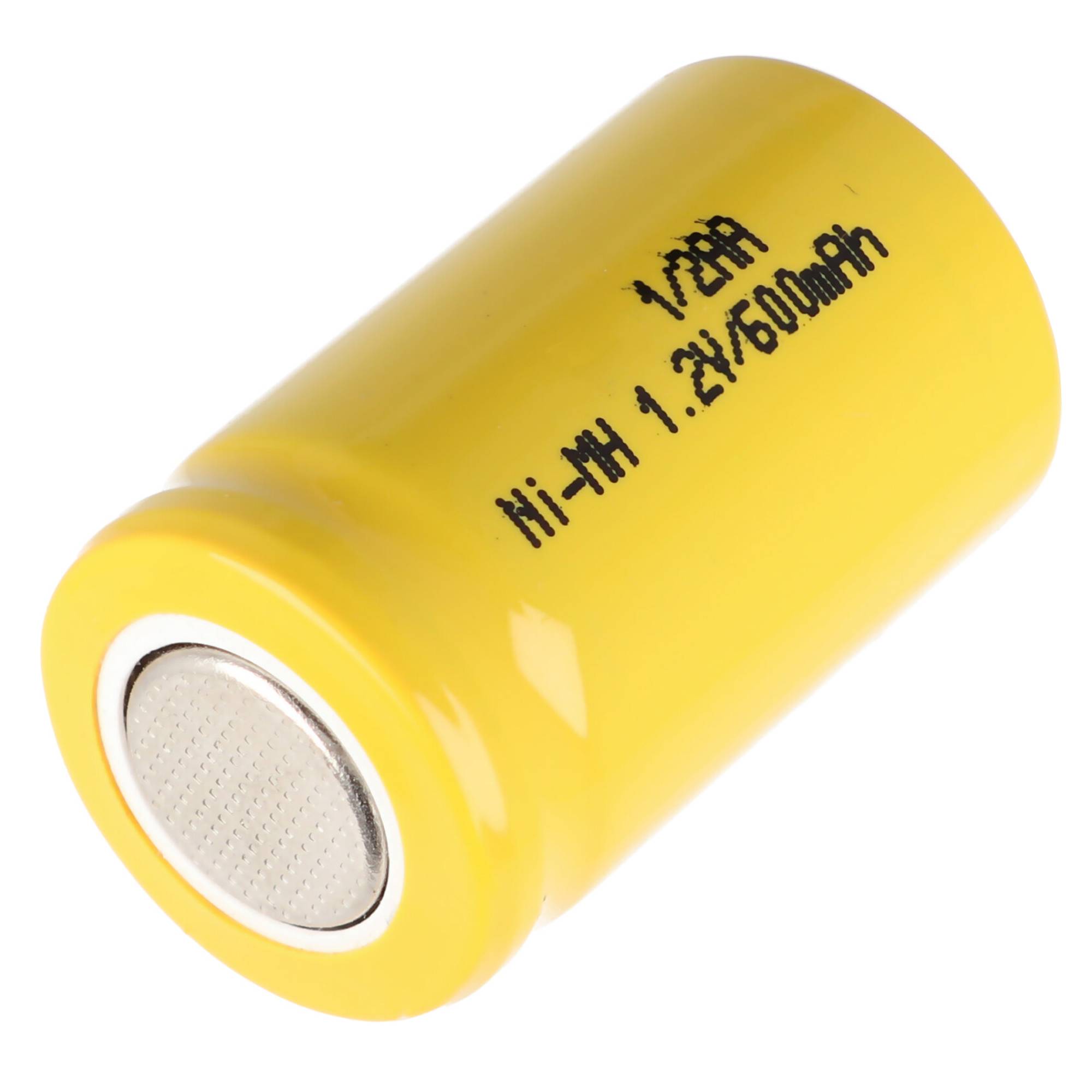 1/2AA Akku mit 1,2 Volt Spannung und 600mAh Kapazität, 25,5 x 14,5 mm