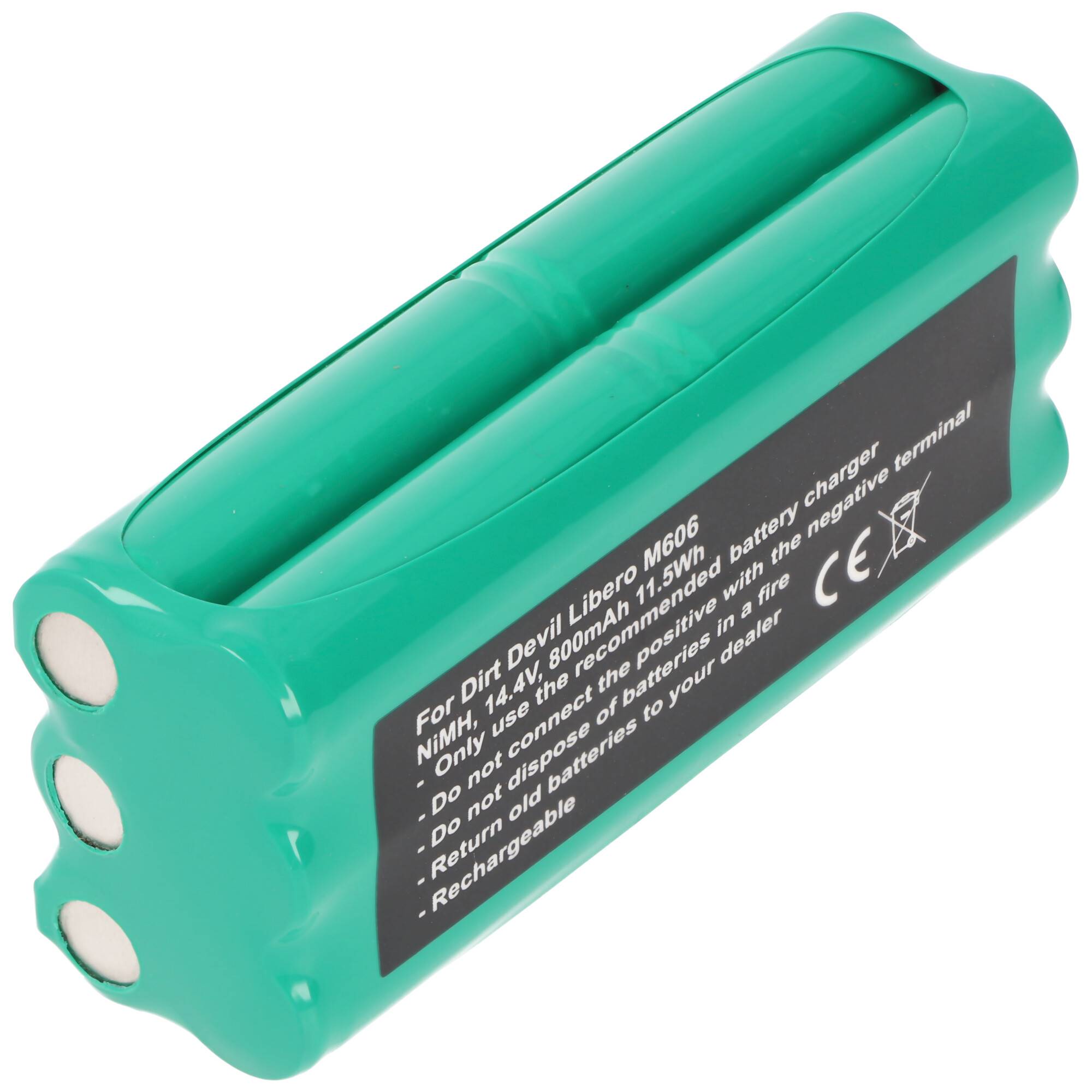 Akku passend für den Dirt Devil Libero M606 Akku 0606004, Dirt Devil 0607004 Akkupack mit 800mAh