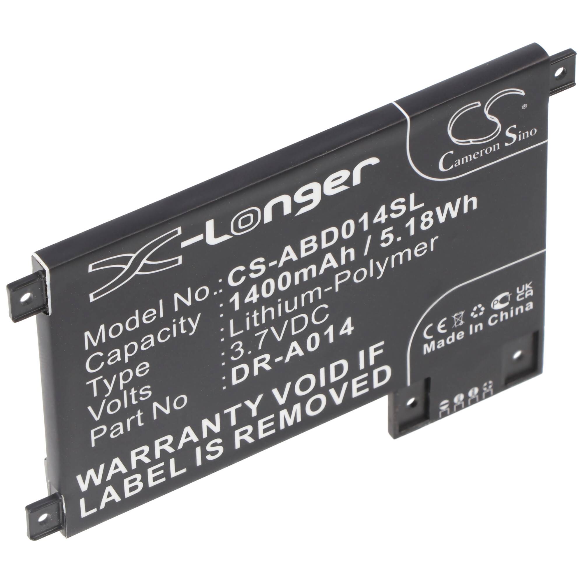 Akku passend für Amazon Kindle Touch Akku D01200, DR-A014 3,7 Volt 1400mAh