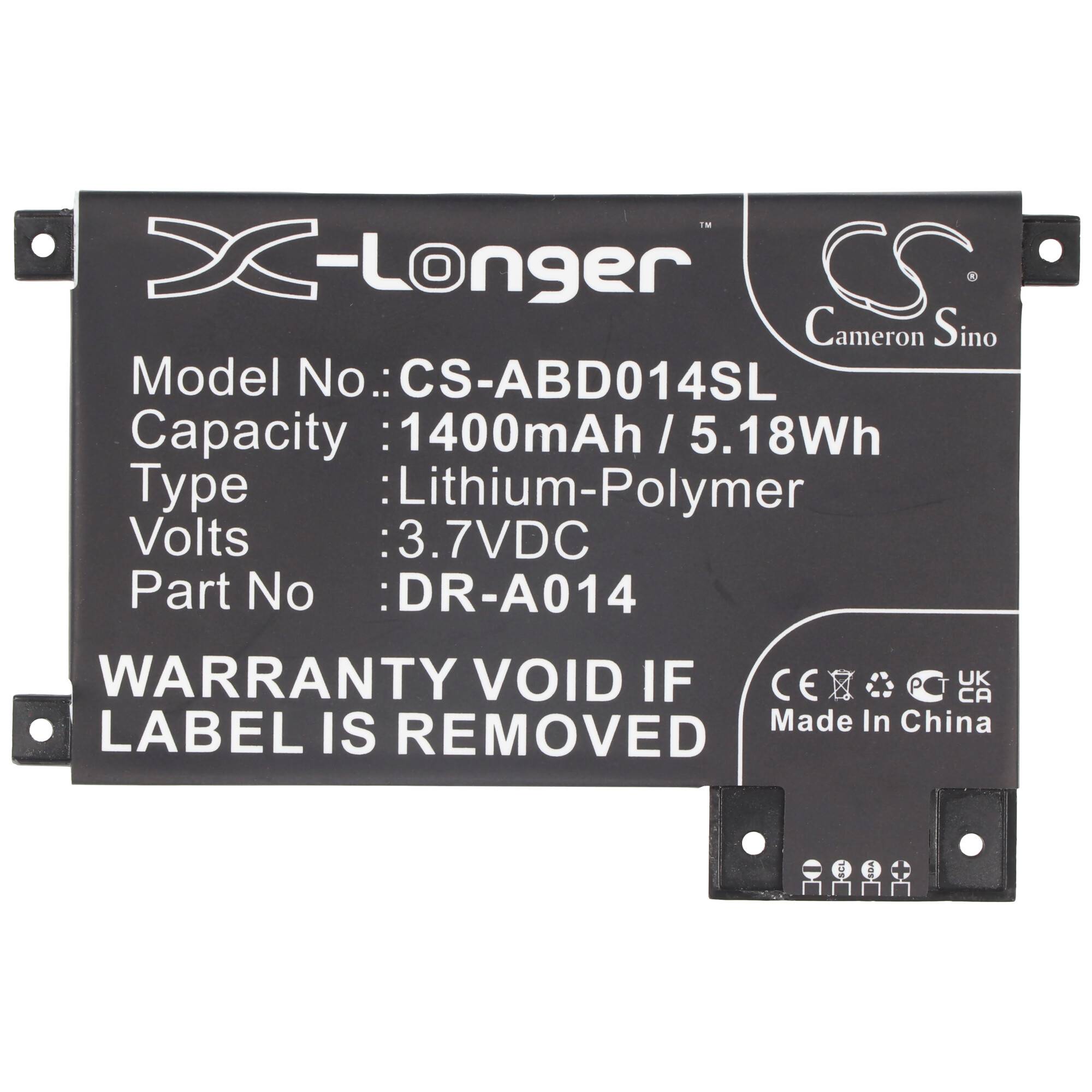 Akku passend für Amazon Kindle Touch Akku D01200, DR-A014 3,7 Volt 1400mAh