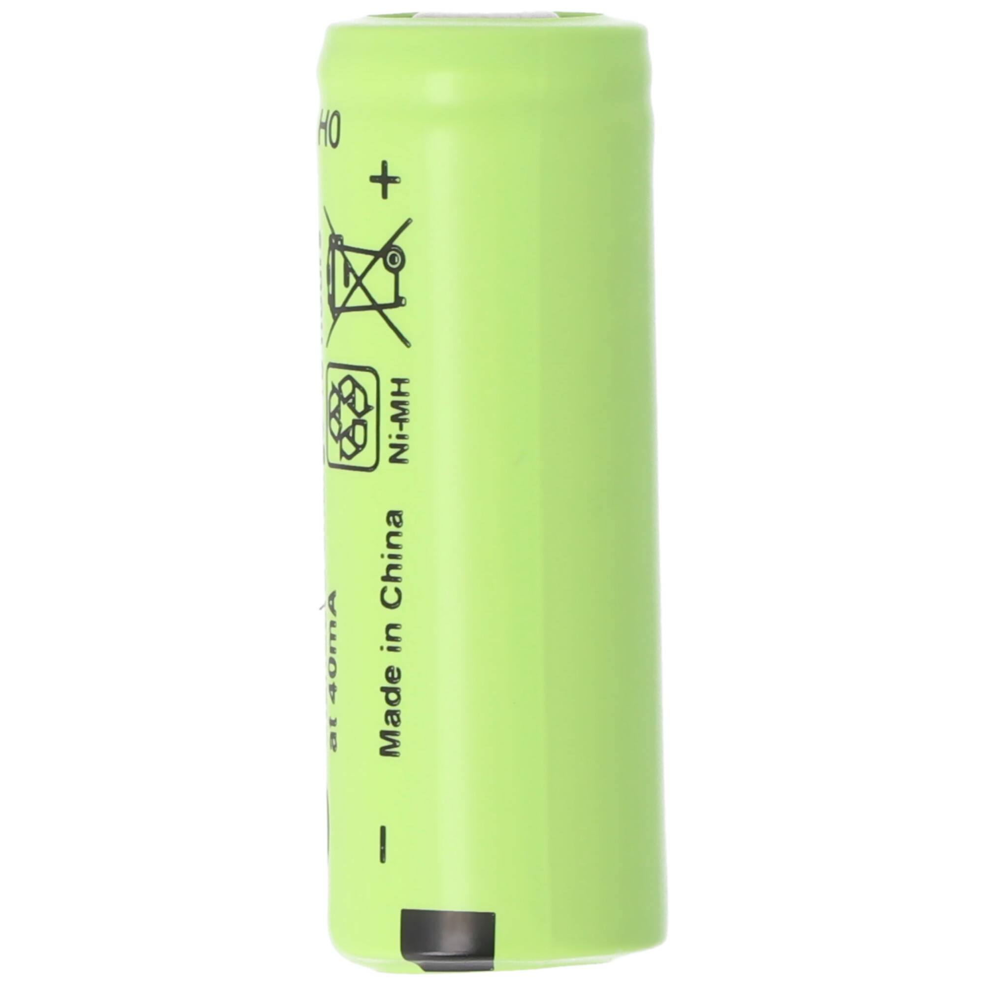 Akku NiMH 2/3AAA Flat Top 1,2 Volt mit 400mA ohne Kopf 29x10mm