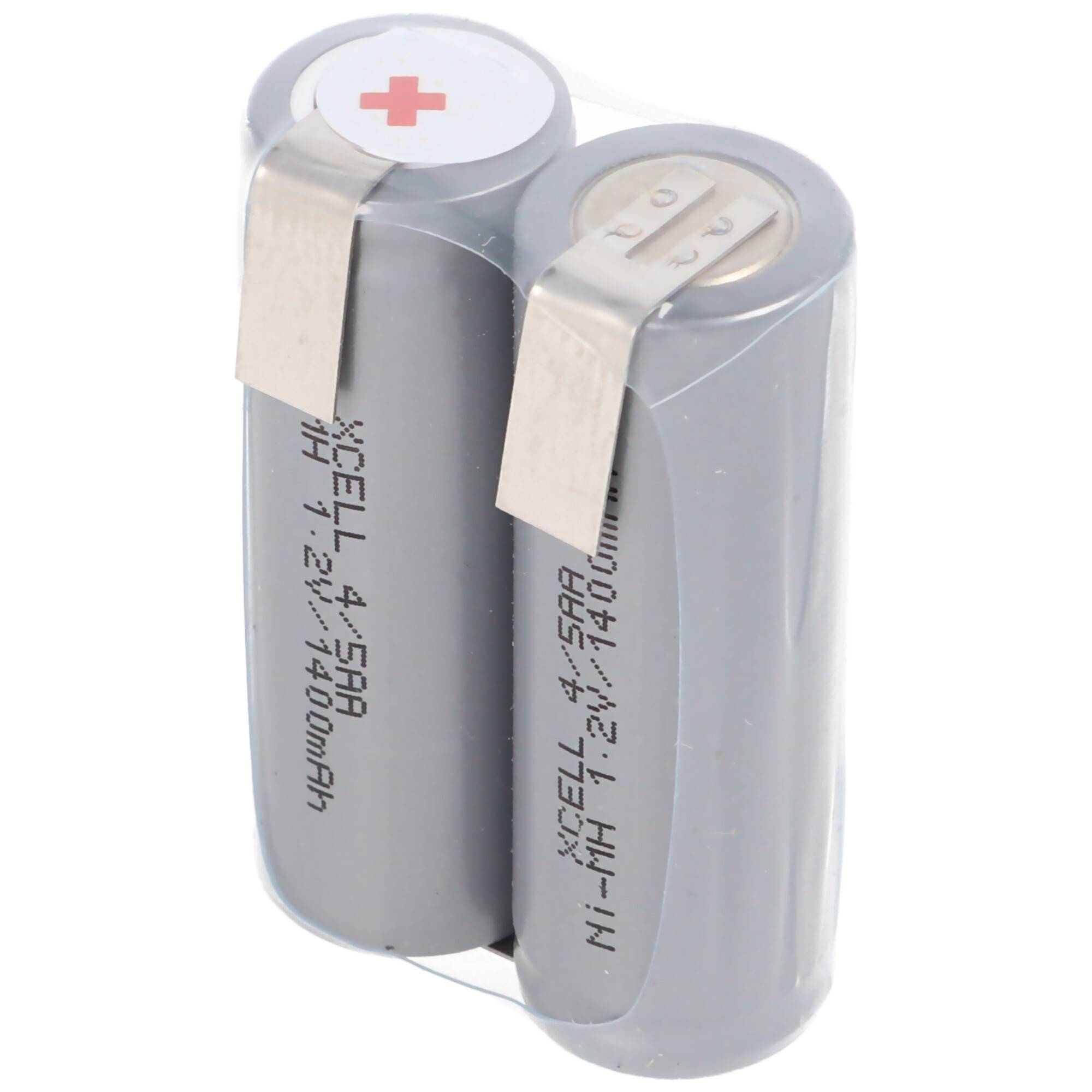 AccuCell 2HHR140 Akku passend für Rasierer 2,4 Volt, 1400mAh mit Lötfahnen zum Selbsteinbau