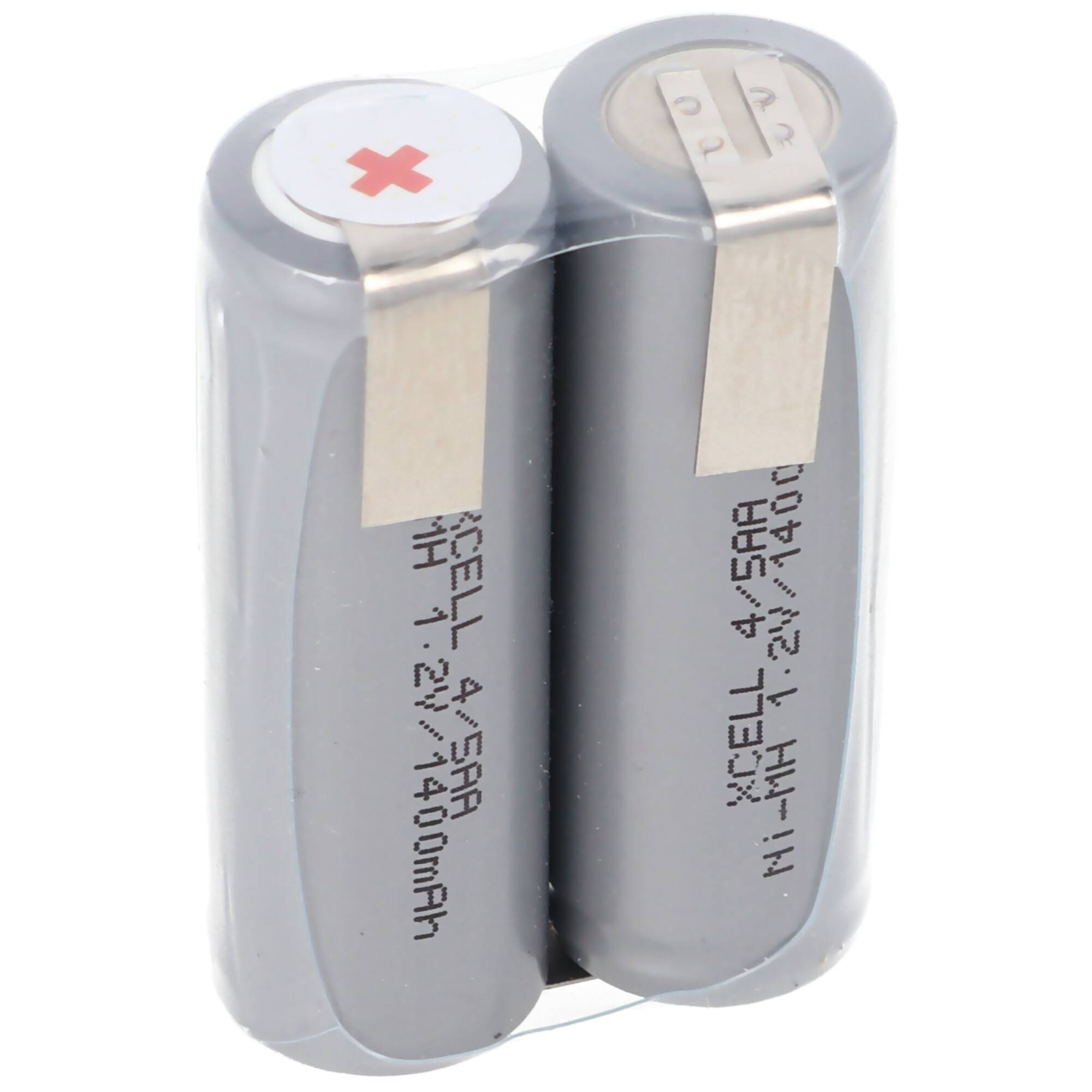 AccuCell 2HHR140 Akku passend für Rasierer 2,4 Volt, 1400mAh mit Lötfahnen zum Selbsteinbau