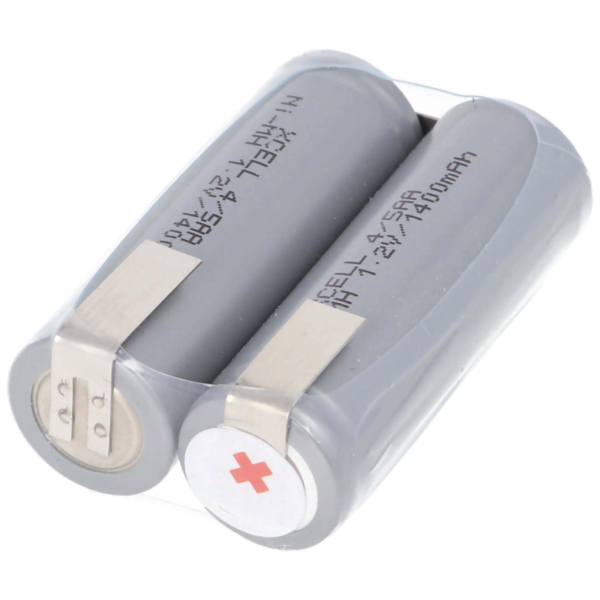 AccuCell 2HHR140 Akku passend für Rasierer 2,4 Volt, 1400mAh mit Lötfahnen zum Selbsteinbau