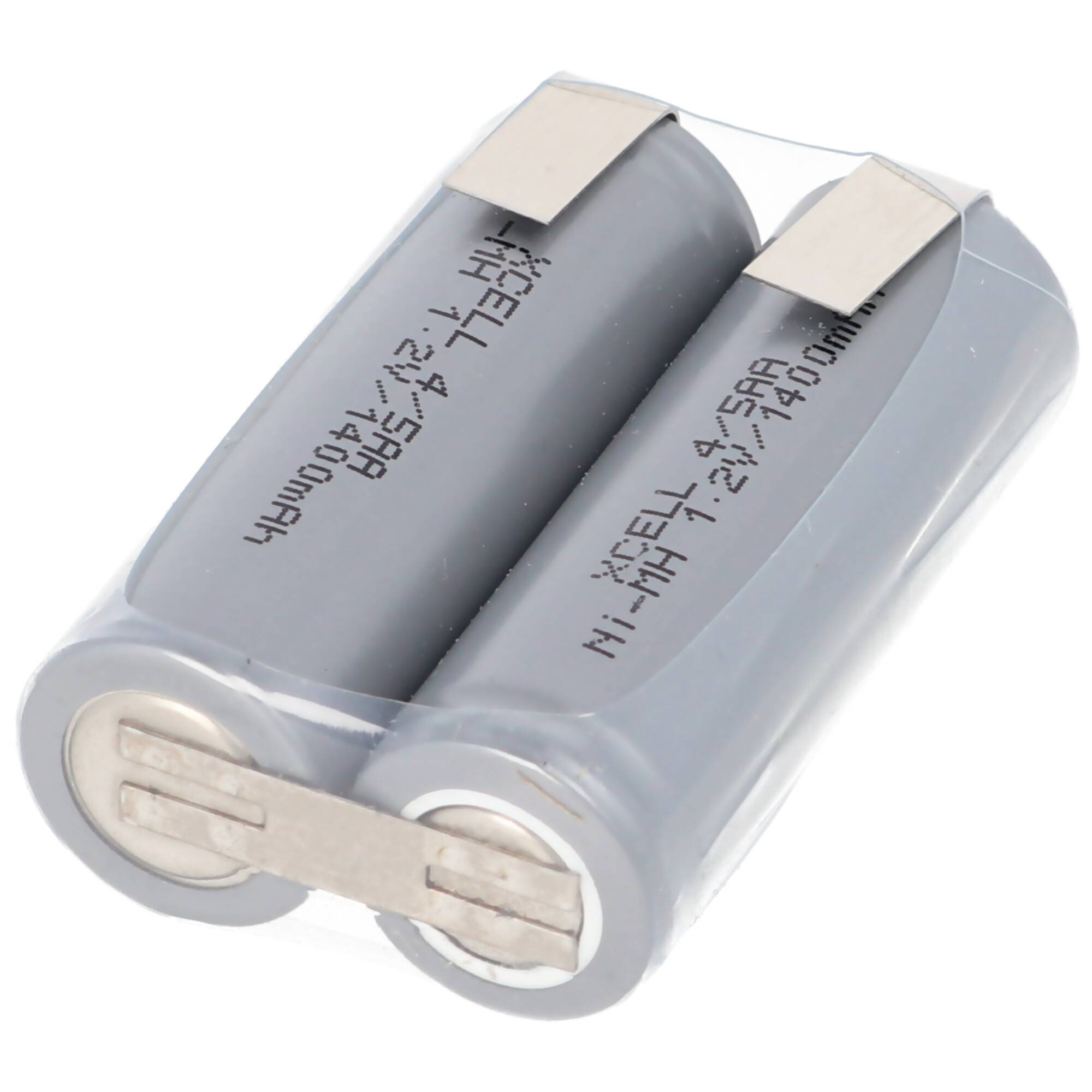 AccuCell 2HHR140 Akku passend für Rasierer 2,4 Volt, 1400mAh mit Lötfahnen zum Selbsteinbau