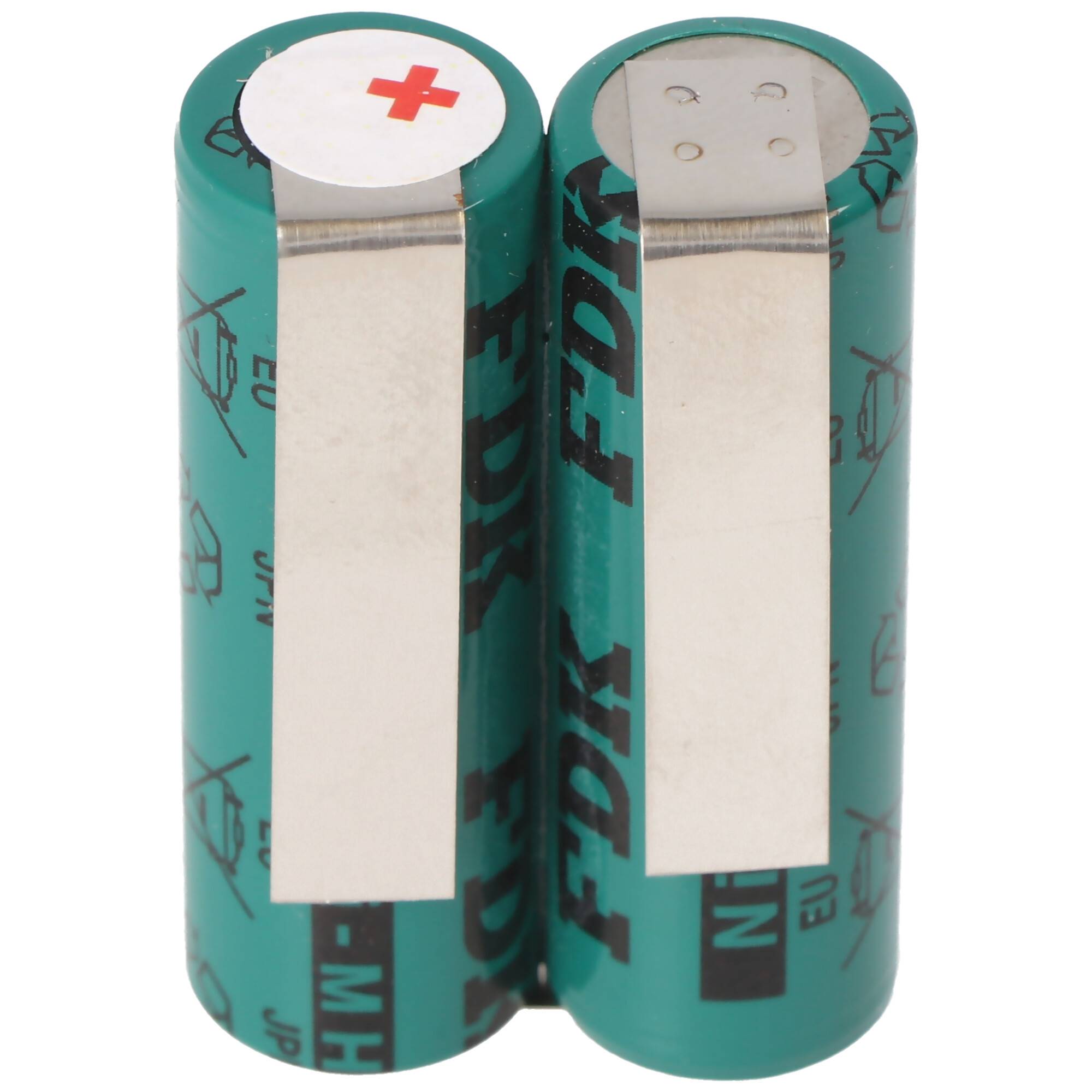 Panasonic 2HHR120 Akku passend für Rasierer 2,4 Volt, 1200mAh mit Lötfahnen zum Selbstumbau, orange oder grün