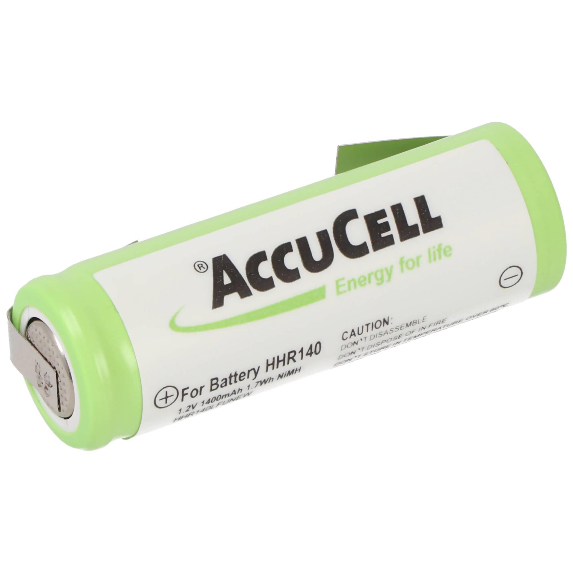 AccuCell NiMH Akku 1,2V 1400mAh 4/5AA mit Lötfahne U-Form
