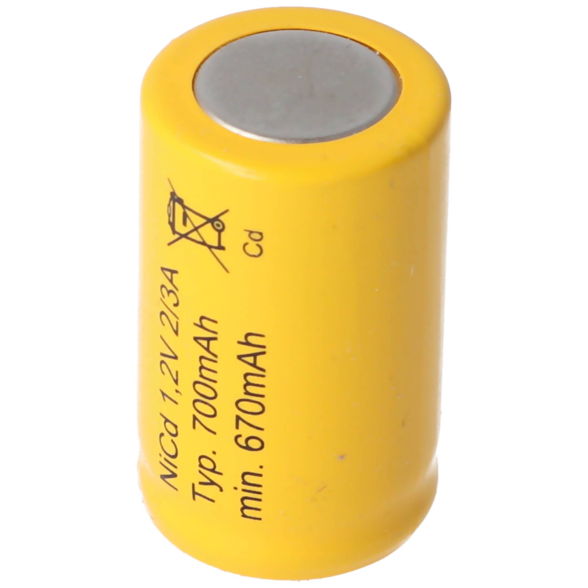 KR-600AE 1.2V, 700mAh NiCd Akku 2/3A 28x17mm, bauähnlich Sanyo