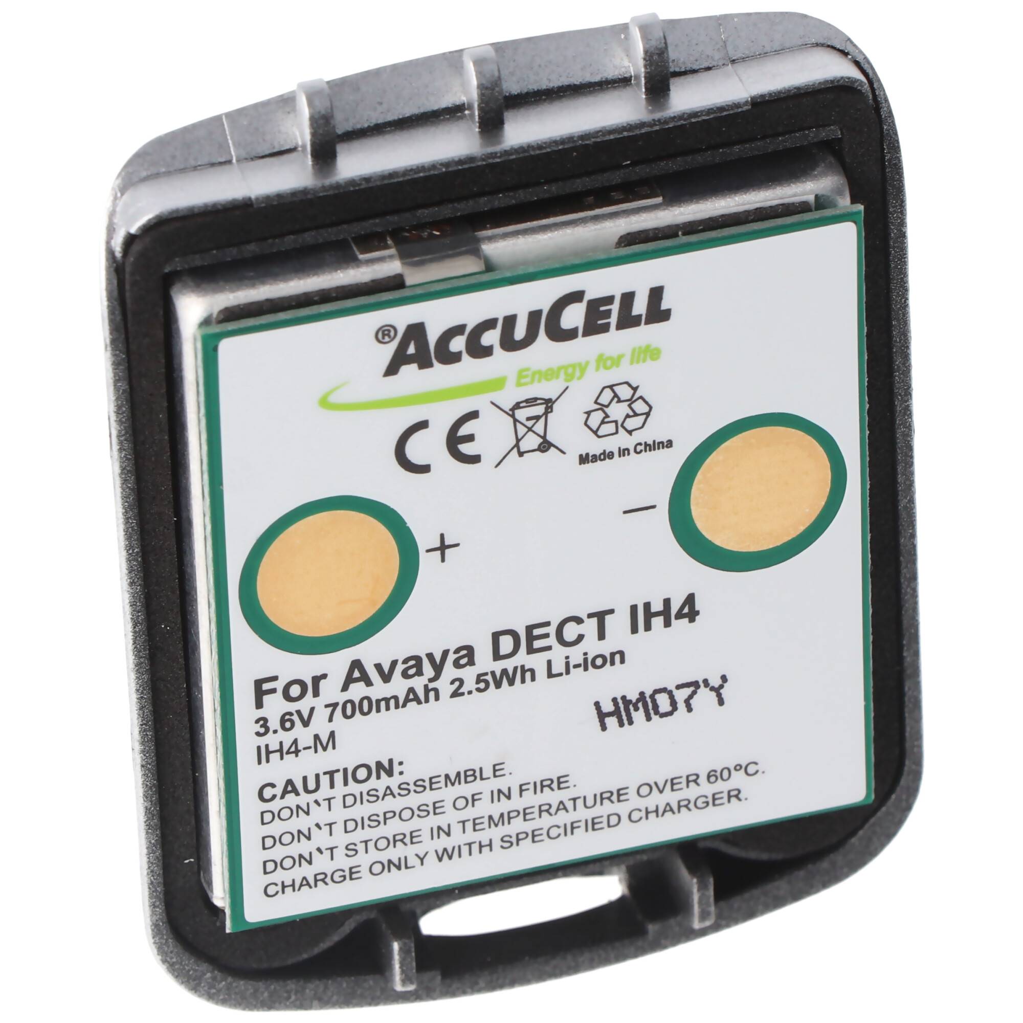 AccuCell Akku passend für den Avaya DECT IH4 Li-Ion Akku 4.999.130.768 mit Gehäuse 3,6V 700mAh, Funkwerk DECT D4, DECT F