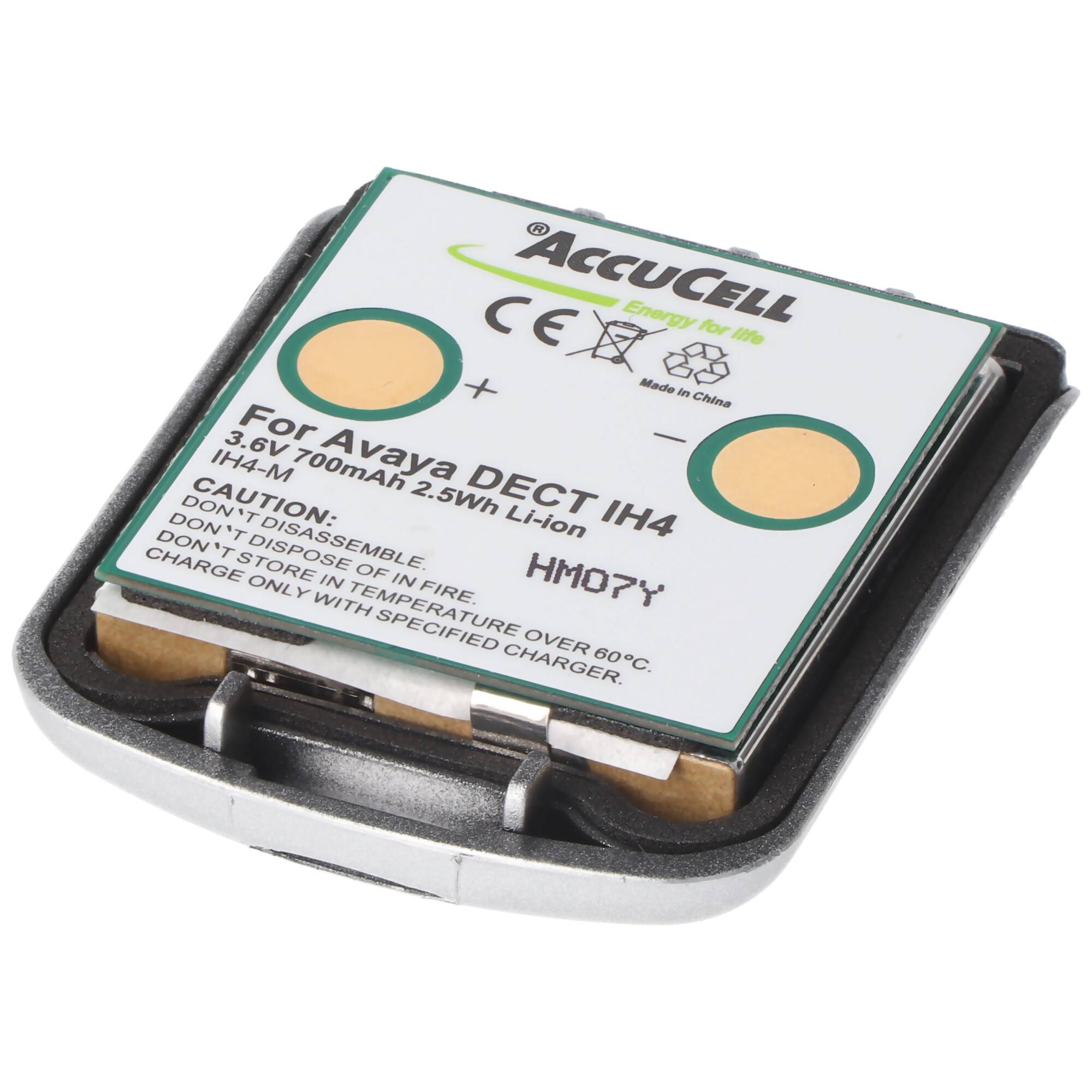 AccuCell Akku passend für den Avaya DECT IH4 Li-Ion Akku 4.999.130.768 mit Gehäuse 3,6V 700mAh, Funkwerk DECT D4, DECT F