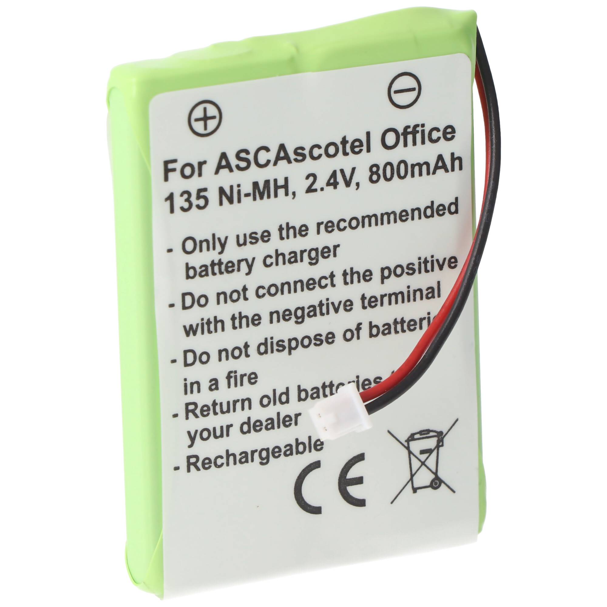 ASCOM ASCOTEL OFFICE 135 Akku als Nachbau Akku von AccuCell mit 800mAh