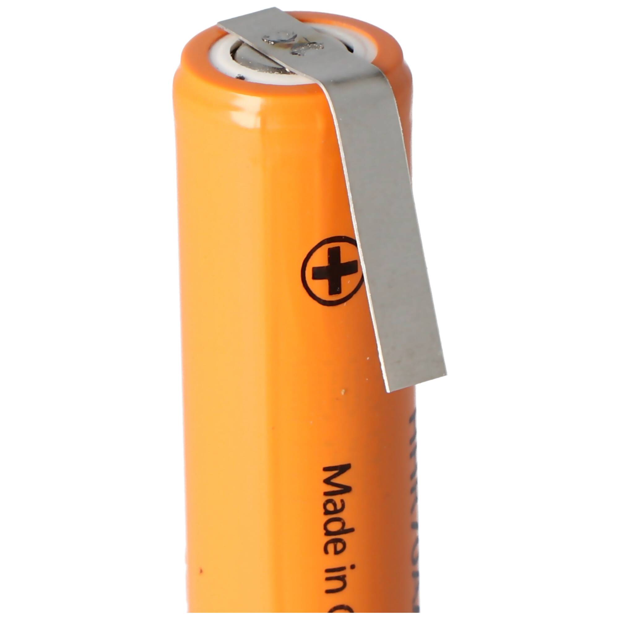 Panasonic Flat Top HHR-70AAAE4 NiMH Akku 1,2V 700mAh / AAA mit Lötfahne U-Form