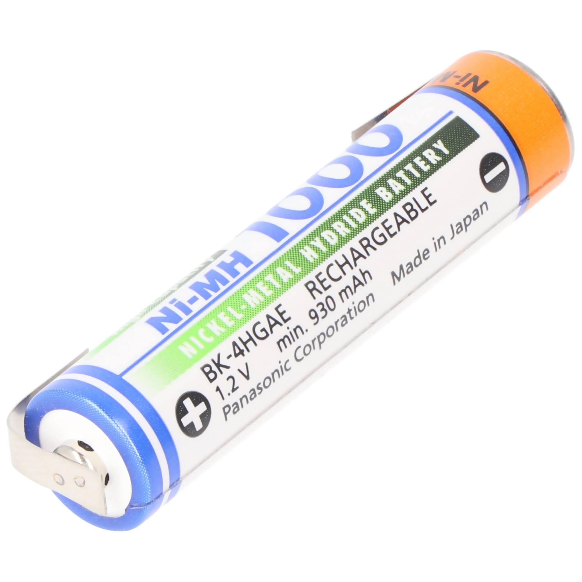 Panasonic BK-4HGAE Micro AAA HR-4U NiMH Akku mit Lötfahne U-Form