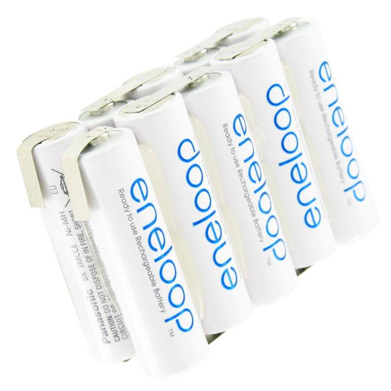 Panasonic eneloop Standard 12 Volt AkkuPack BK-3MCCE mit Lötfahnen, 12V 2Ah