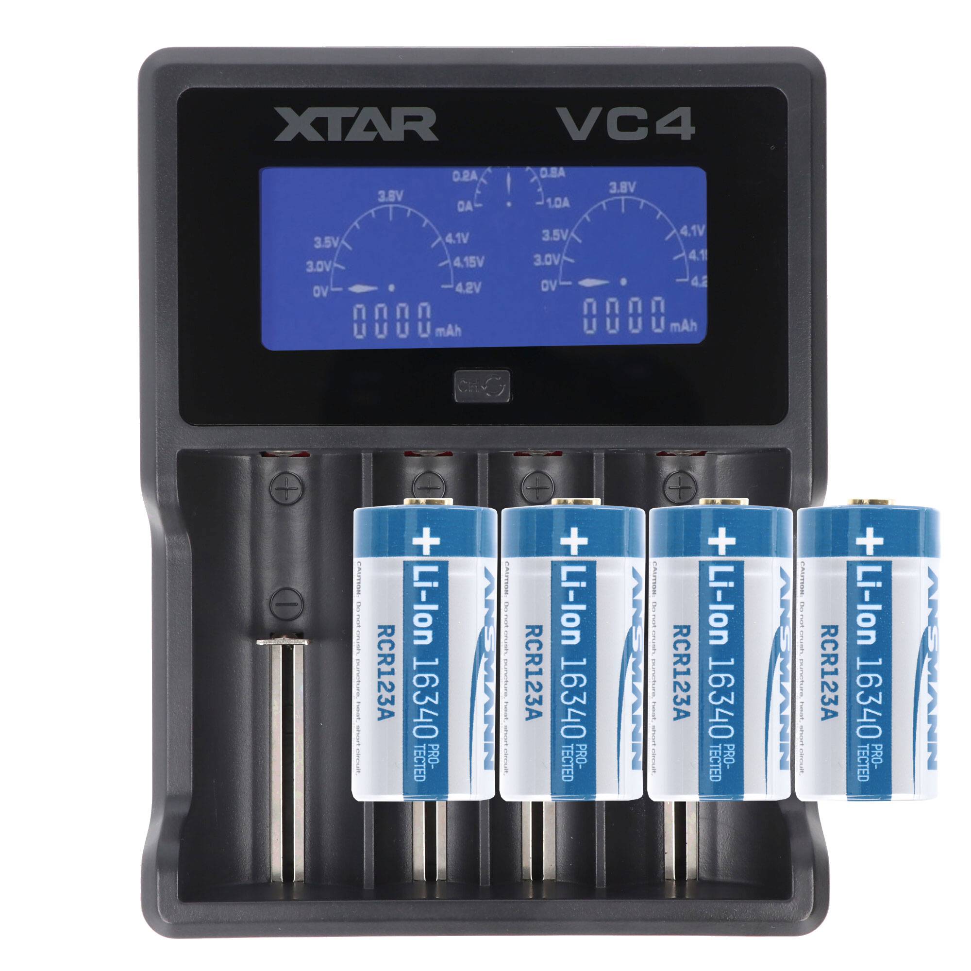 Schnell-Ladegerät und 4 Stück 3.7V 850mAh Li-Ion wiederaufladbare Batterien für Netgear Arlo drahtlose HD Überwachungska