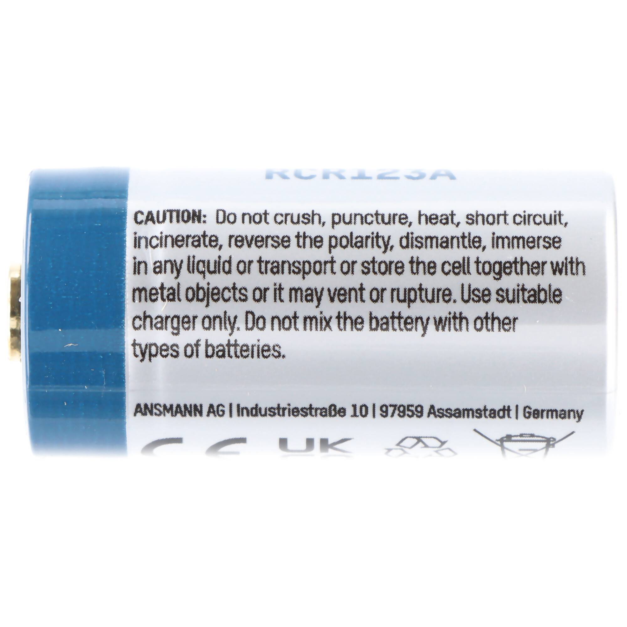 CR123 A Li-ion Akku mit 3,6-3,7 Volt, 850mAh 4 Stück und Schnell-Ladegerät