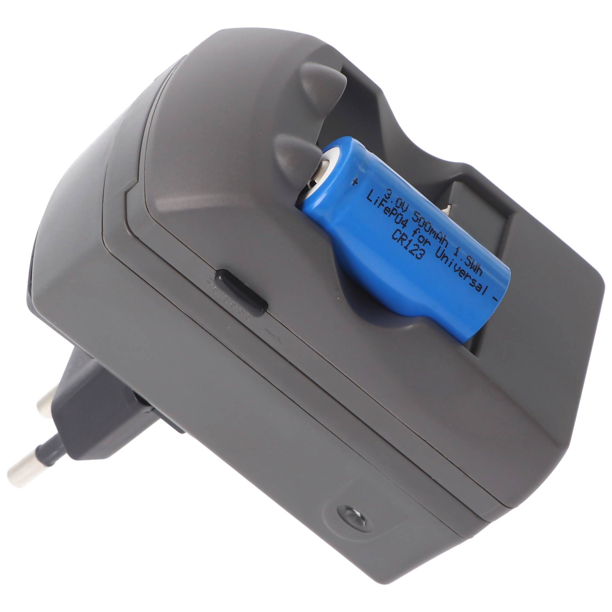 CR123A 2fach Ladegerät inklusive 2 Stück Li-Ion Akkus CR123A, jedoch nicht geeignet für Überwachungskamera und hohe Stro