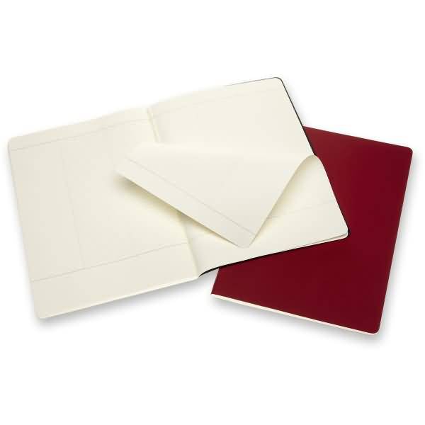 Studien-Notizheft Cahier A4 liniert 80 Blatt Kartoneinband VE=2 Stück schwarz/cranberryrot