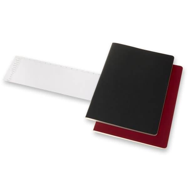 Studien-Notizheft Cahier A4 liniert 80 Blatt Kartoneinband VE=2 Stück schwarz/cranberryrot