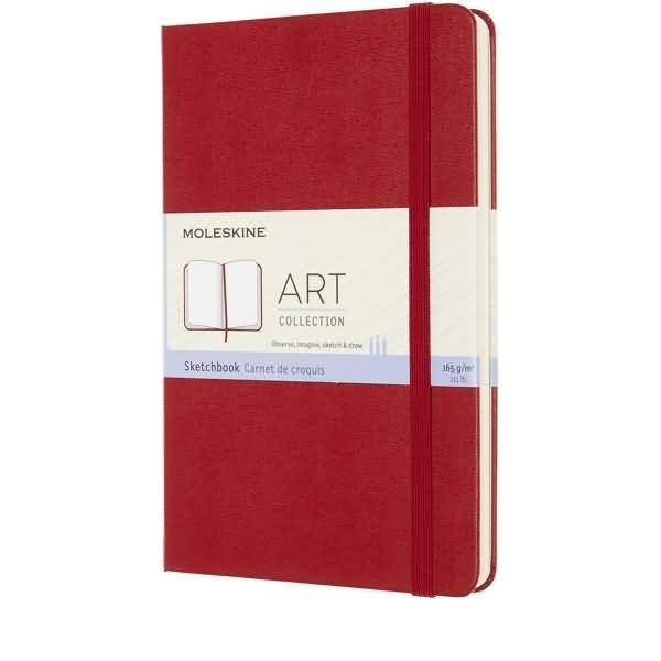 Skizzenbuch Medium 11,5x18cm 165g/qm 44 Blatt Hardcover scharlachrot