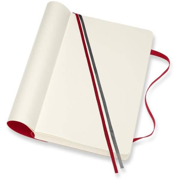 Notizbuch Large A5 blanko 200 Blatt Softcover scharlachrot