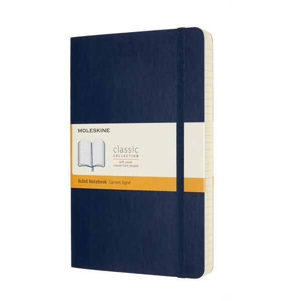 Notizbuch Large A5 liniert 200 Blatt Softcover saphir