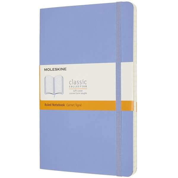 Notizbuch Large A5 liniert Softcover hortensienblau