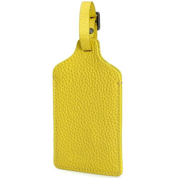 Gepäckanhänger Leder gelb