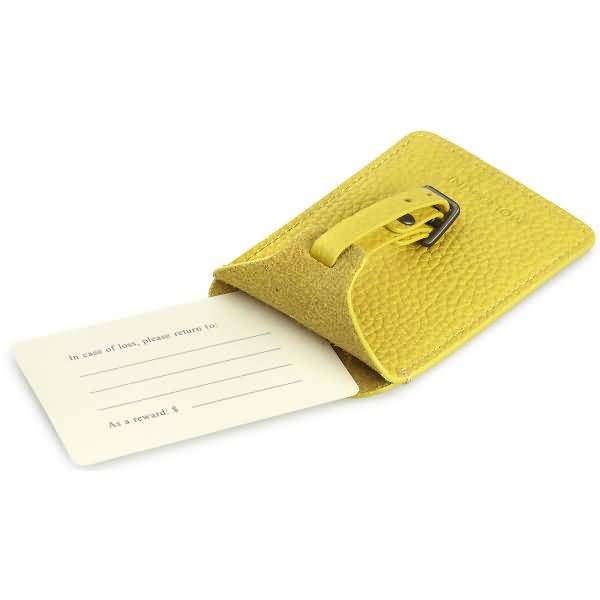 Gepäckanhänger Leder gelb