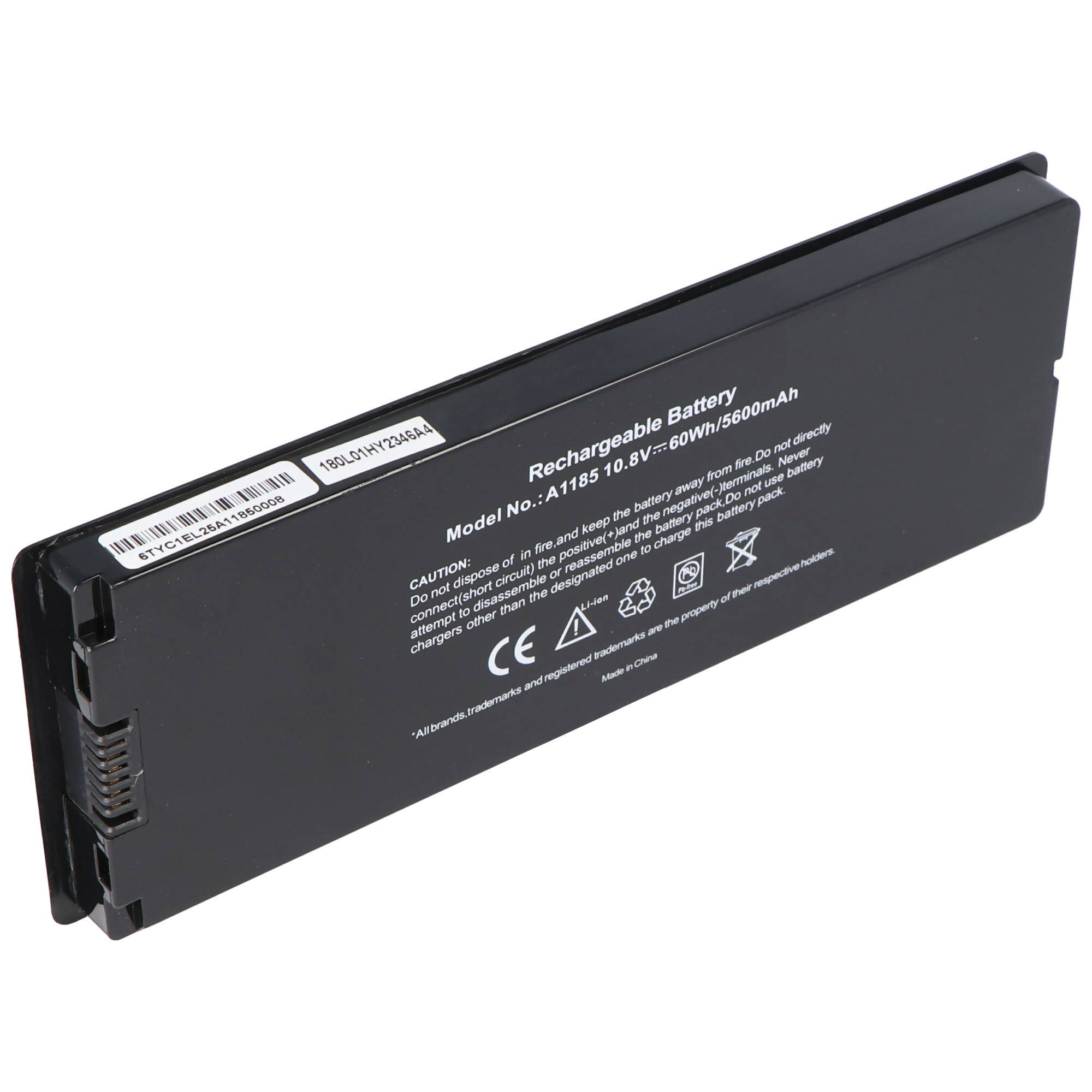 Akku passend für Apple Macbook 13 A1185, MA561 Schwarz