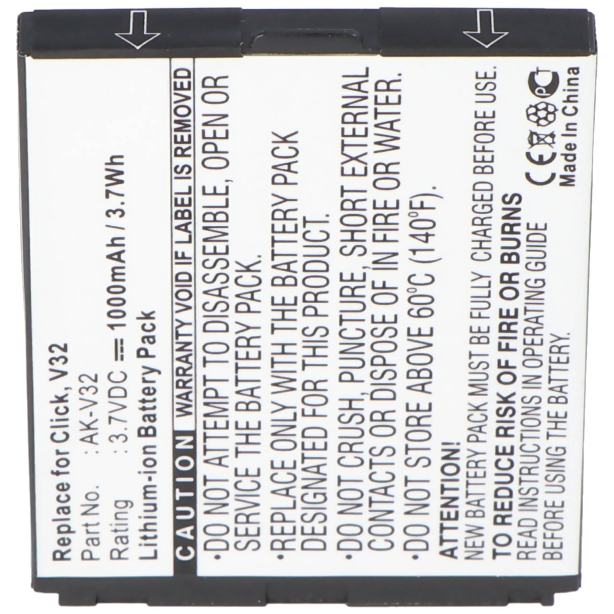 AK-V32 Ersatz-Akku von AccuCell passend für EMPORIA V32C, V32-001, V32, CLICK V32C